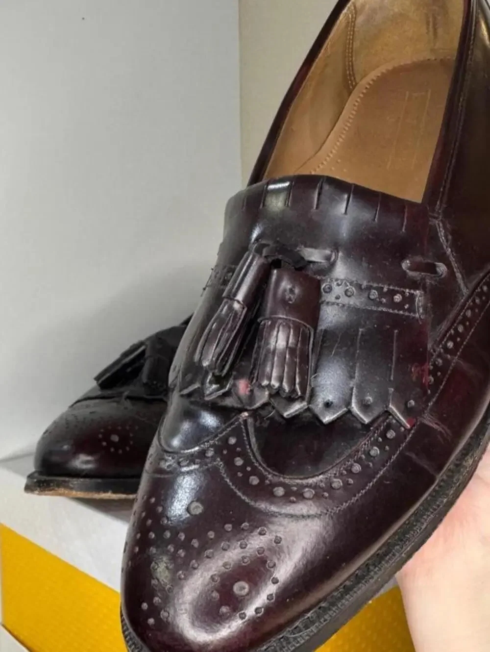 Johnston & Murphy Aristocraft Men’s 11 Burgundy Leather Tassel Loafers USA